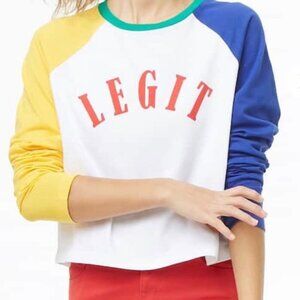 Forever 21 Long Sleeve Legit Logo Tee T-Shirt Size S